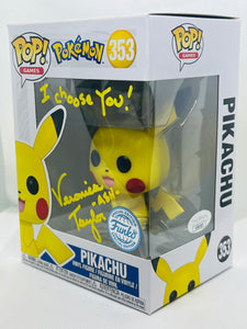 Pikachu 353 Pokemon signed by Veronica Taylor with quote