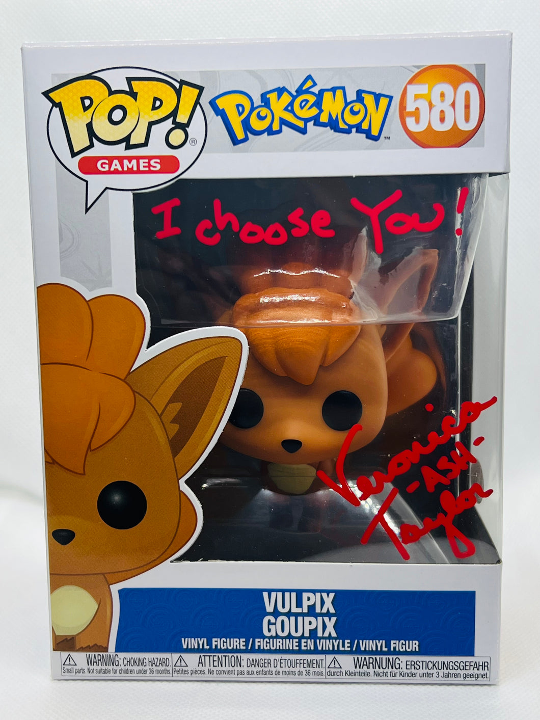 Vulpix 580  Pokemon signed by Veronica Taylor with quote