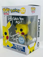 Load image into Gallery viewer, Pikachu 353  Pokemon signed by Veronica Taylor with quote

