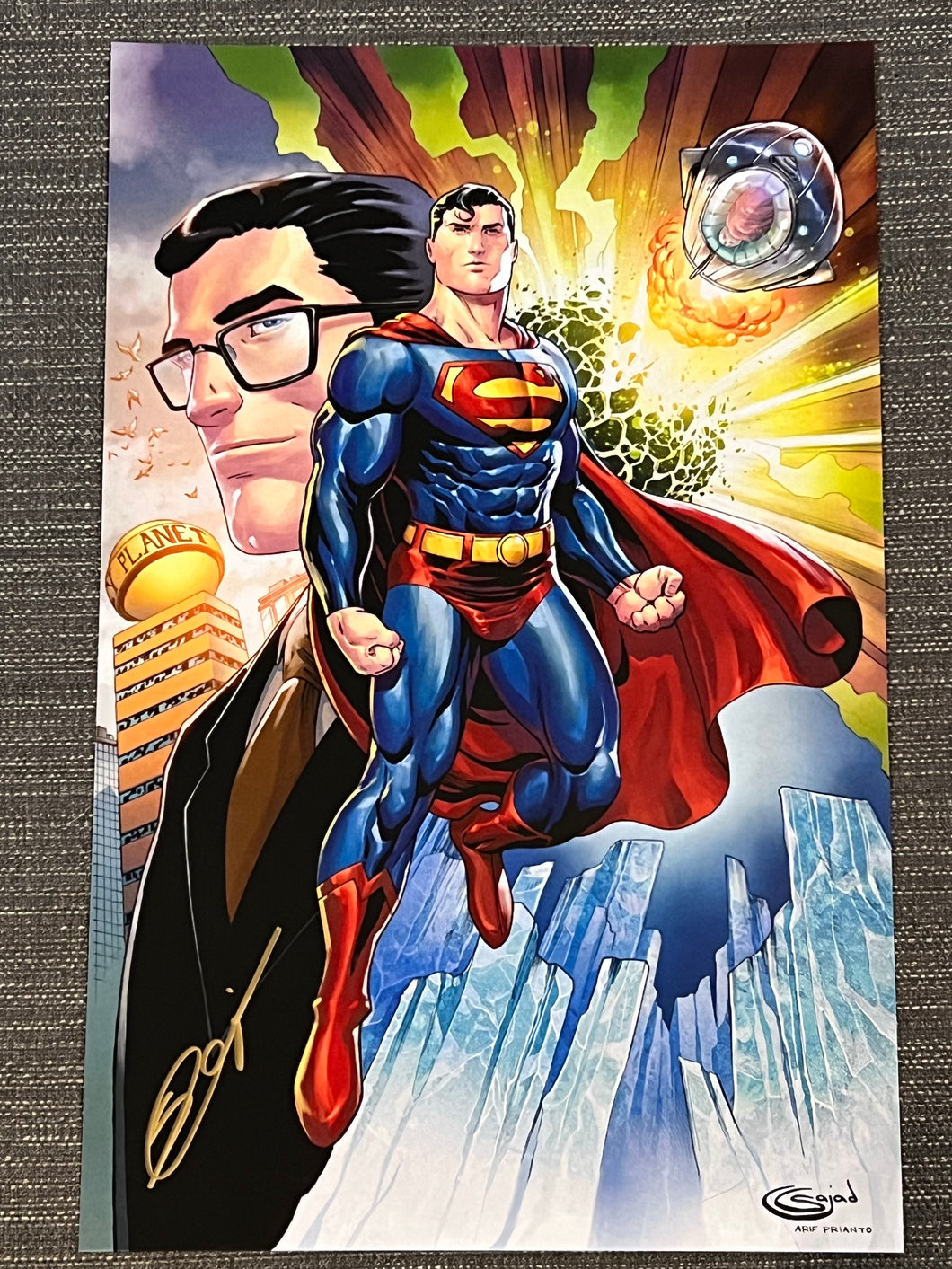 Superman / Clark Kent 11x17 Art Print signed by Sajad Shah
