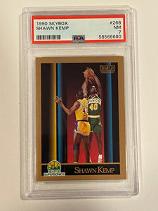 1990-91 Skybox Shawn Kemp Card #268 PSA 7 NM- Rookie RC Seattle