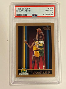 1990-91 Skybox Shawn Kemp Card #268 PSA 8 NM-MT Rookie RC Seattle