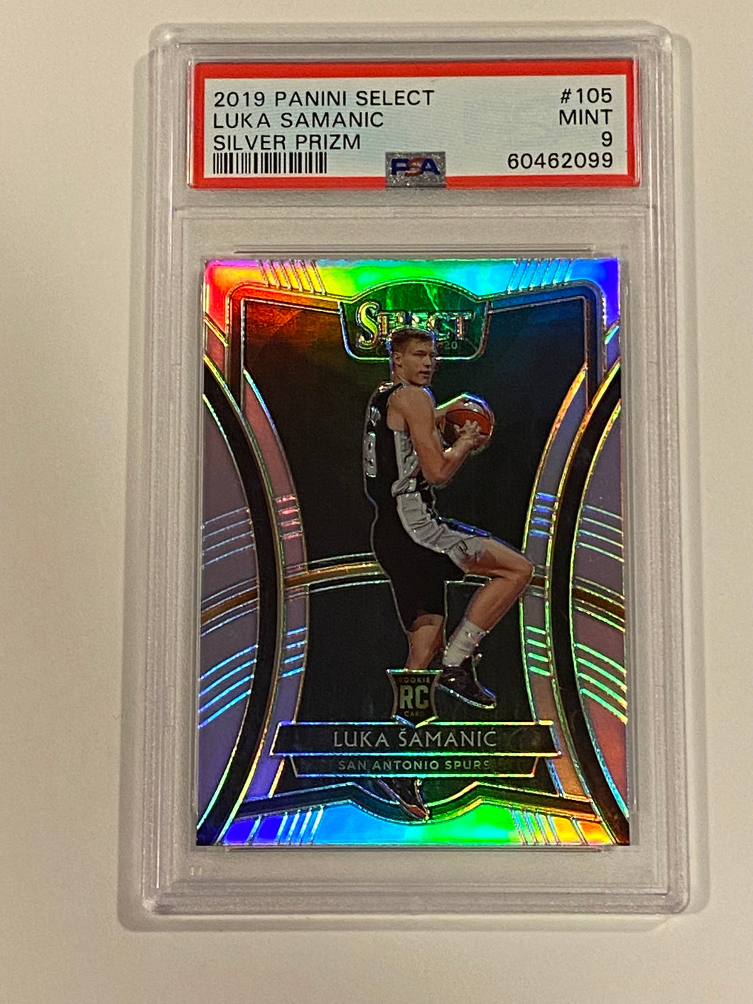 2019 Panini Select 105 Luka Samanic Silver Prizm Rookie PSA 9 MINT