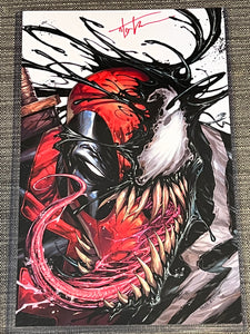 Venomized Deadpool 11x17 Art Print signed by Tyler Kirkham