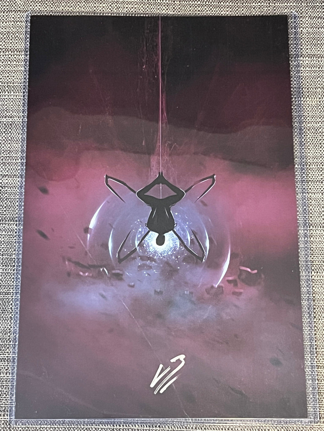 Hanging Spider-man with arachnid legs 11x17 Art Print signed by Bosslogic