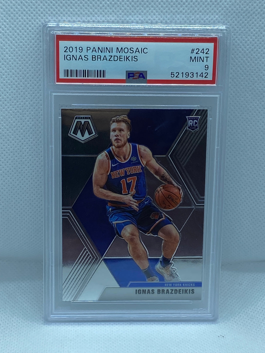 2019 Panini Mosaic Ignas Brazdeikis 242 PSA 9 Rookie Card
