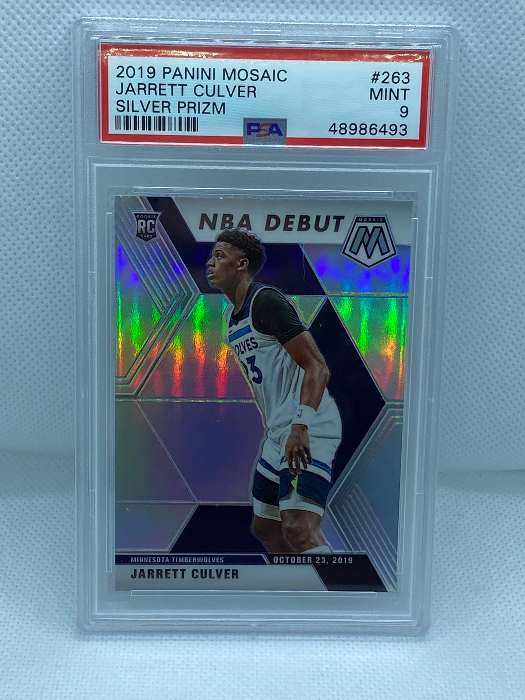2019-20 Mosaic Jarrett Culver SIlver Prizm Rookie Card #263 PSA 9 MINT RC