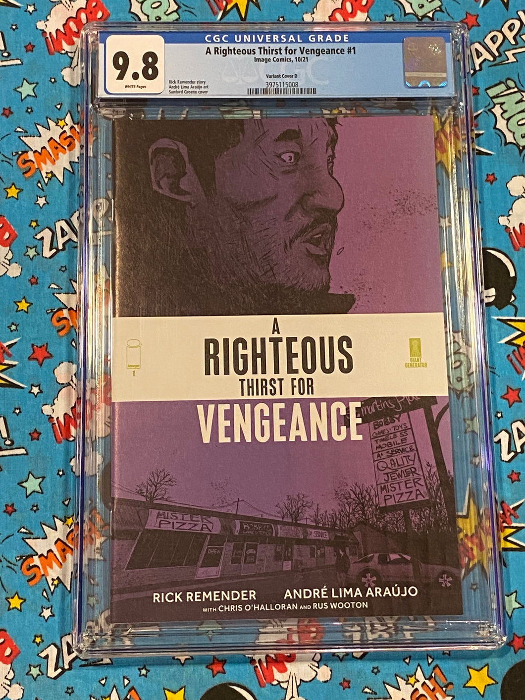 CGC 9.8 - A Righteous Thirst For Vengeance #1 - Sanford Greene 1:10 Variant