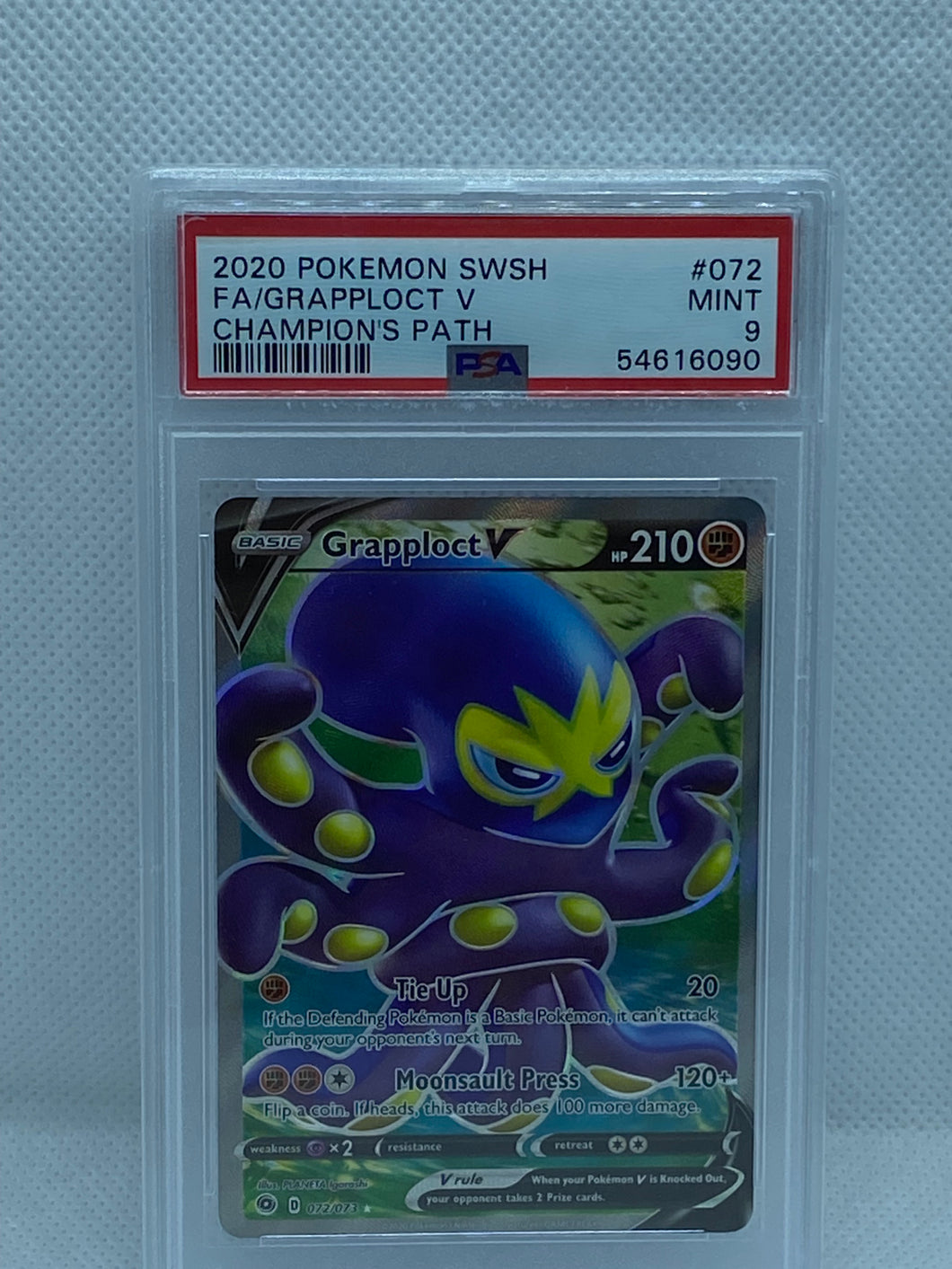Grapploct V Full Art PSA 9 Mint 2020 Pokemon TCG Champion's Path 072/073