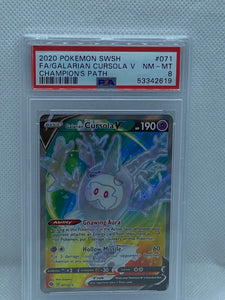 2020 Pokemon Sword & Shield Champion's Path 71/73 Galarian Cursola V PSA 8