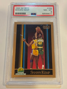 1990-91 Skybox Shawn Kemp Card #268 PSA 8 NM-MT Rookie RC Seattle