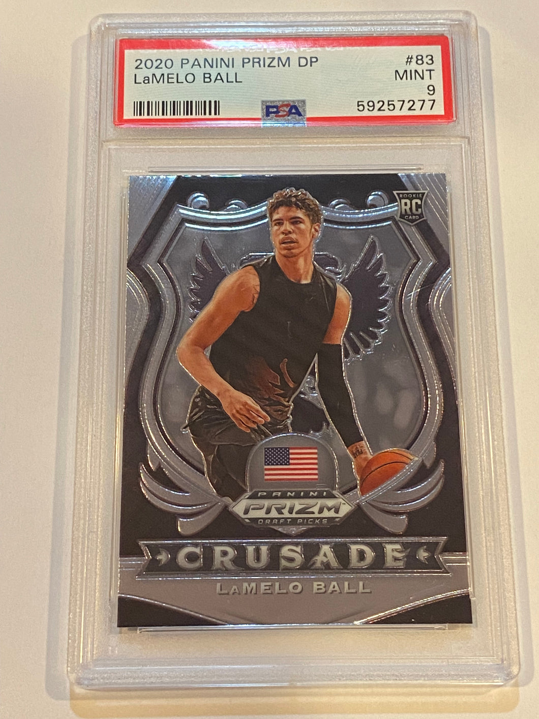 2020 Panini Prizm DP Crusade #83 LaMelo Ball RC PSA 9 Mint - New Slab