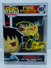 Load image into Gallery viewer, Shinra with Fire 981 Fire Force Funko Pop signed by Derick Snow
