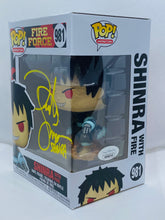 Load image into Gallery viewer, Shinra with Fire 981 Fire Force Funko Pop signed by Derick Snow
