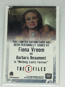 X Files - Fiona Vroom (Barbara Beaumont) signed trading card