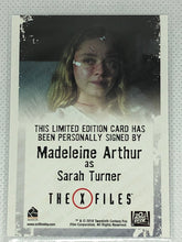 Load image into Gallery viewer, X Files - Madeleine Arthur (Sarah Turner) signed trading card

