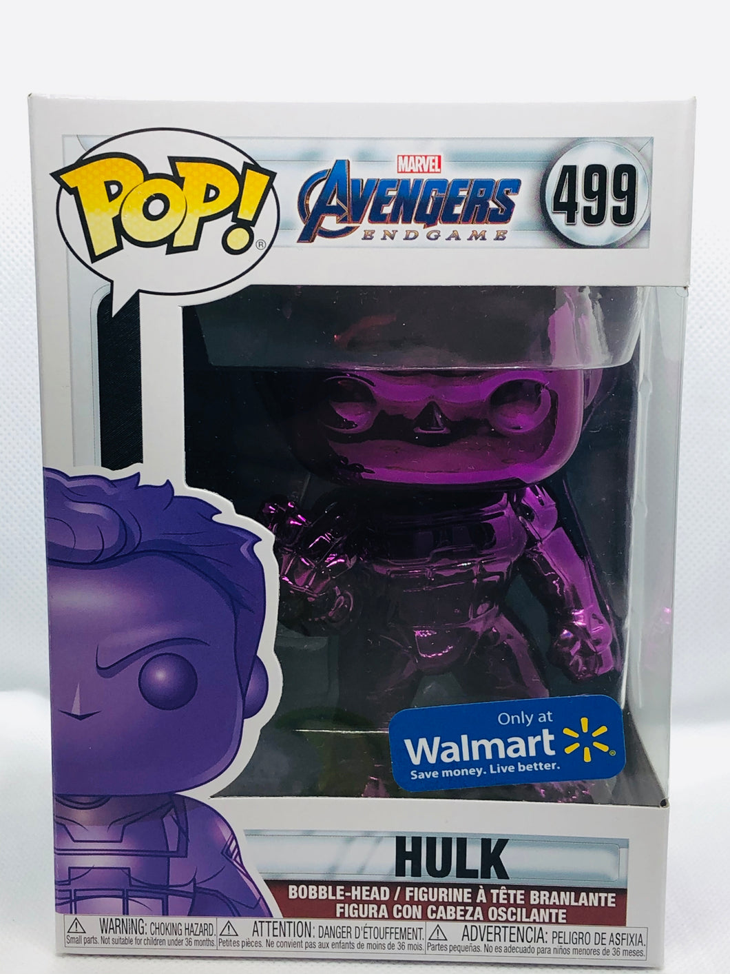 Hulk (Purple Chrome) 499 Avengers Endgame Funko Pop Walmart Exclusive