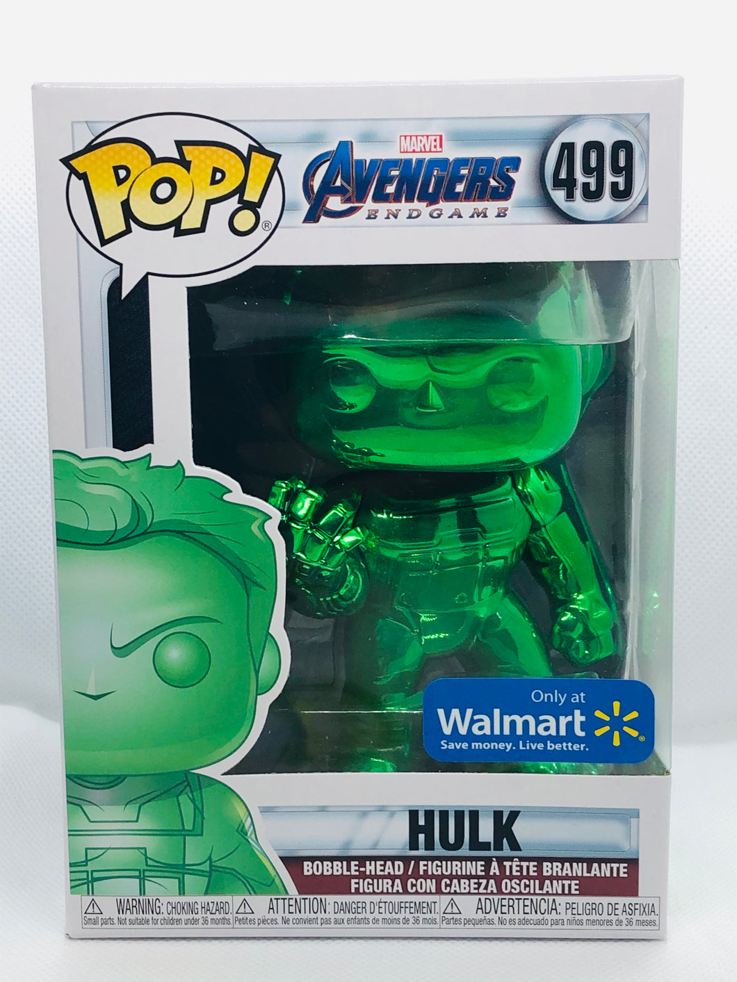 Hulk (Green Chrome) 499 Avengers Endgame Funko Pop Walmart Exclusive