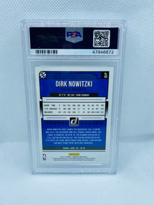 Dirk Nowitzki 2018 Panini Donruss #40 Graded PSA Mint 9 Dallas Mavericks