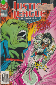 Justice League America 77 signed by Dan Jurgens