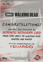 Load image into Gallery viewer, Peter Zimmerman as Eduardo in The Walking Dead signed trading card
