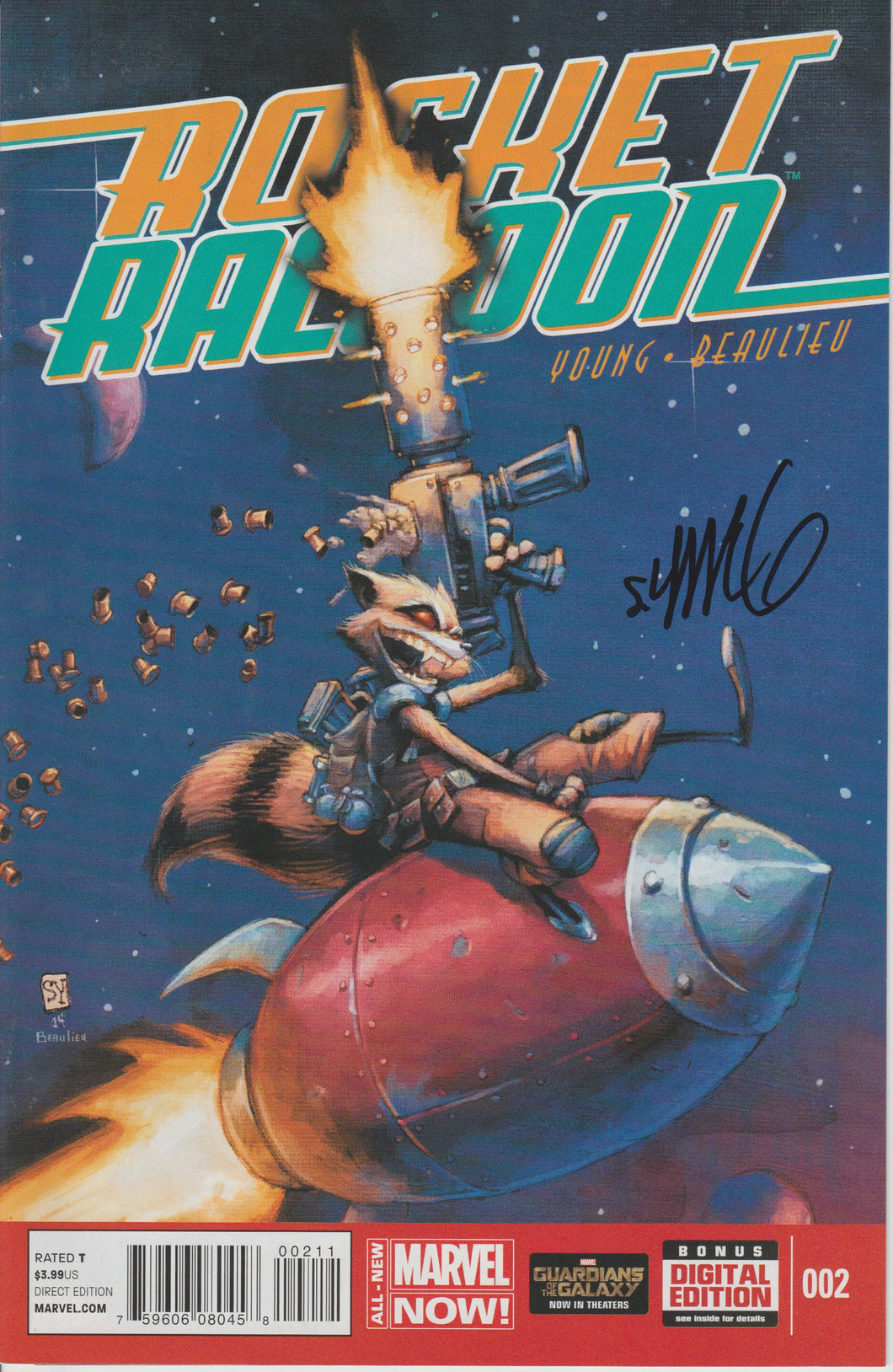 Rocket Raccoon 2 (First printing) signed by Skottie Young