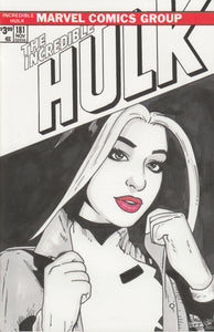 Rogue (X-Men) Original Art by Gary Parkin on the Incredible Hulk 181 blank cover