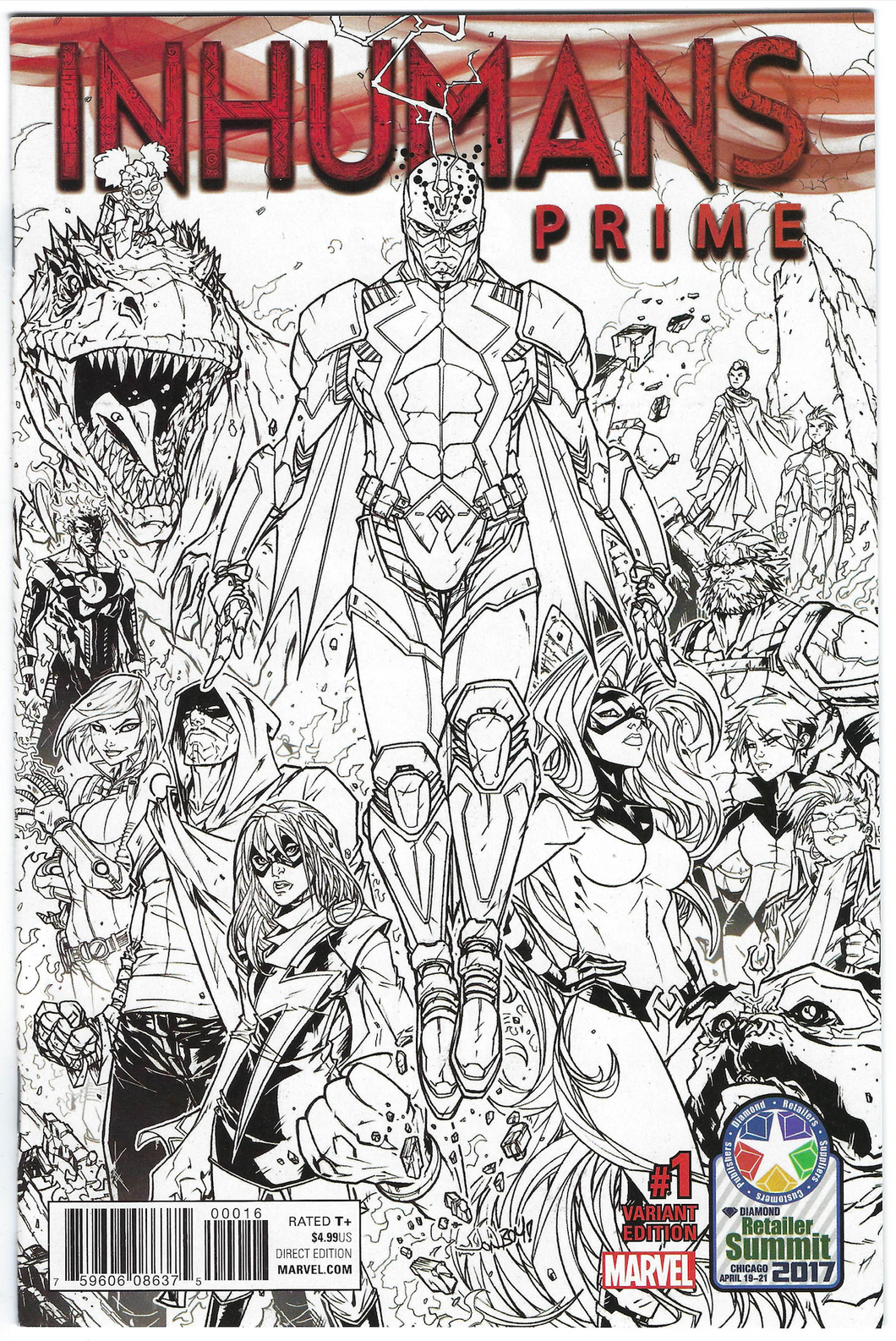 Inhumans Prime (2017 Diamond retail summit B/W Sketch exclusive)