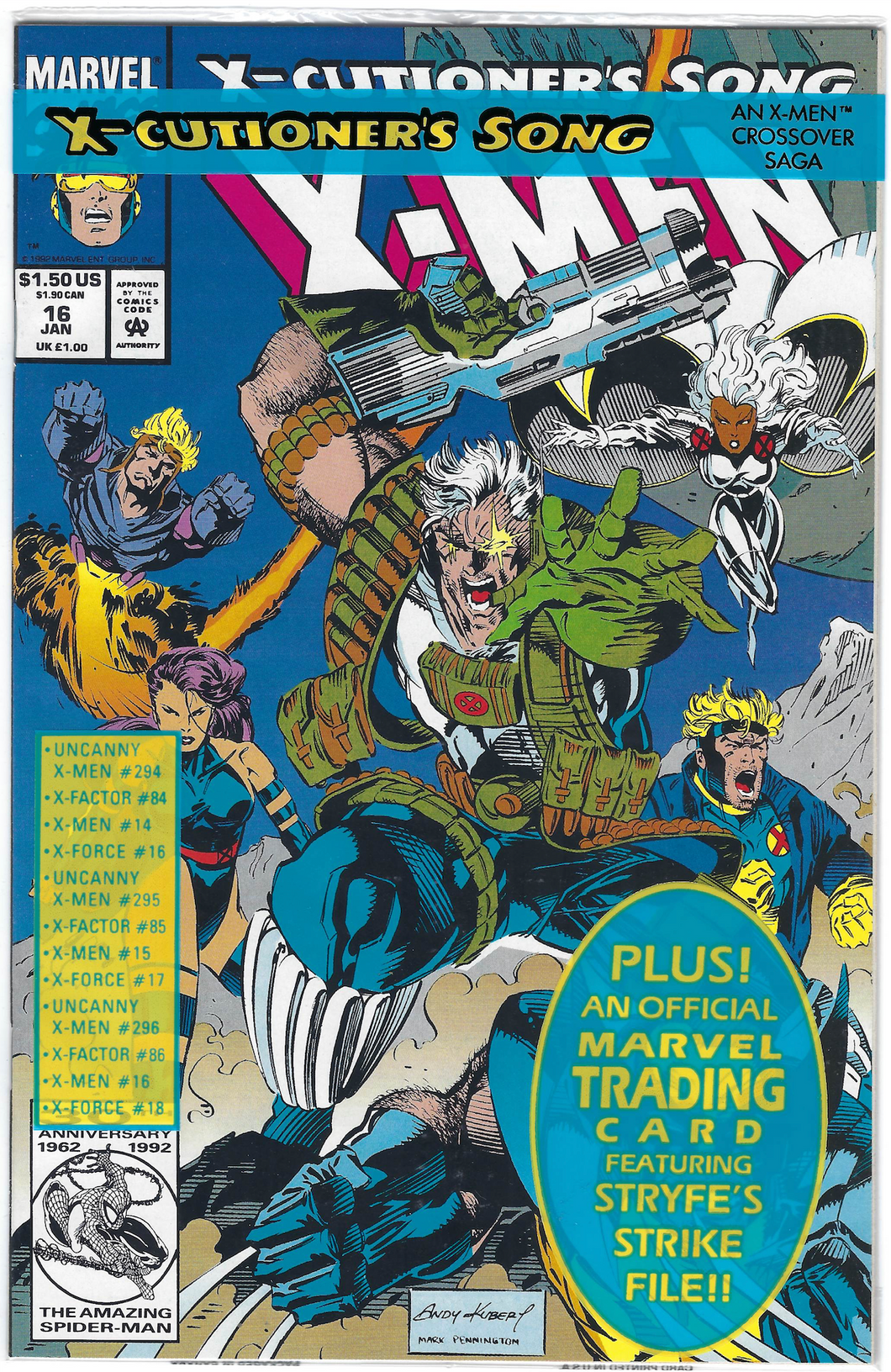 X-men #16 - Andy Kubert (Factory sealed with trading card)