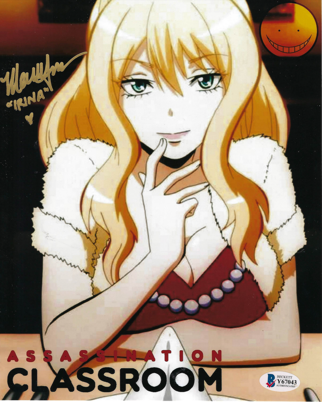 Irina - Assassinaton Classroom 8x10 photo signed by Martha Harms