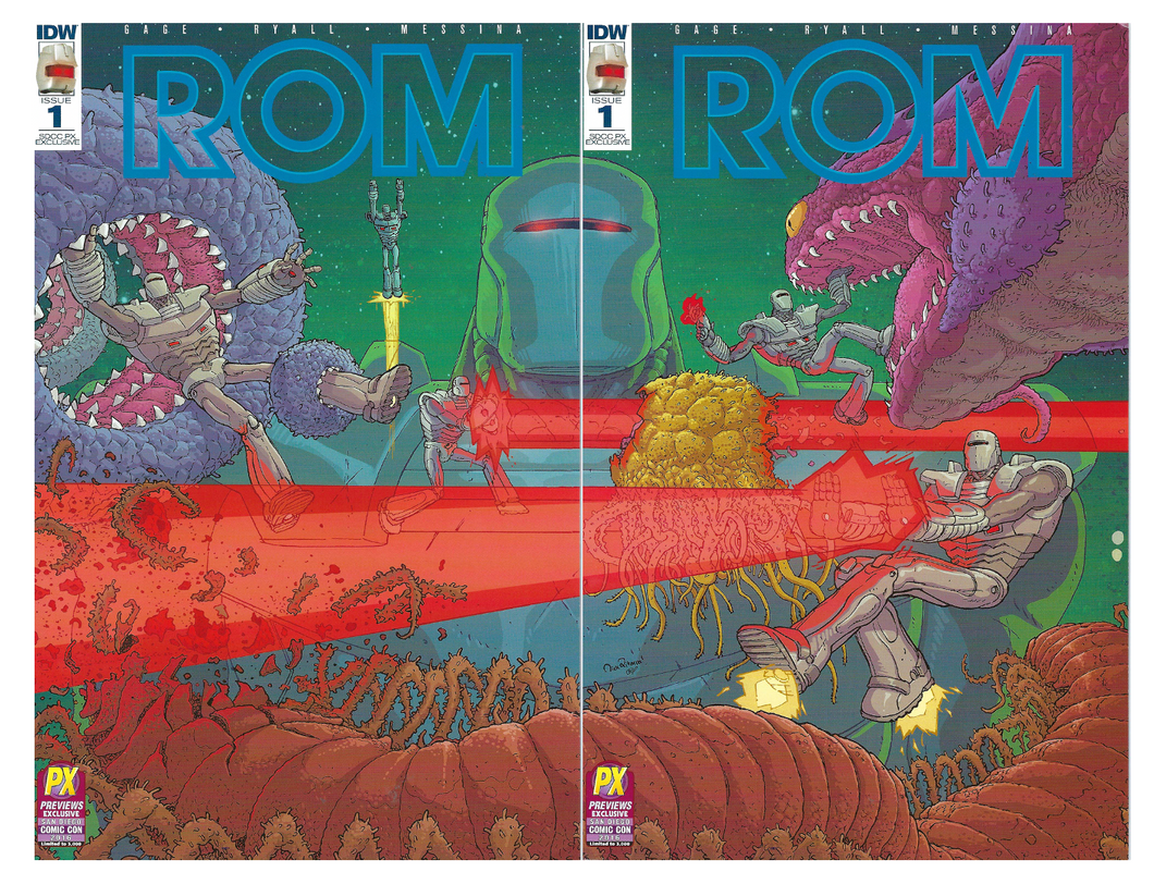 ROM #1 (2 cover set) PX Previews SDCC 2016 Connecting covers (limited to 3,000)