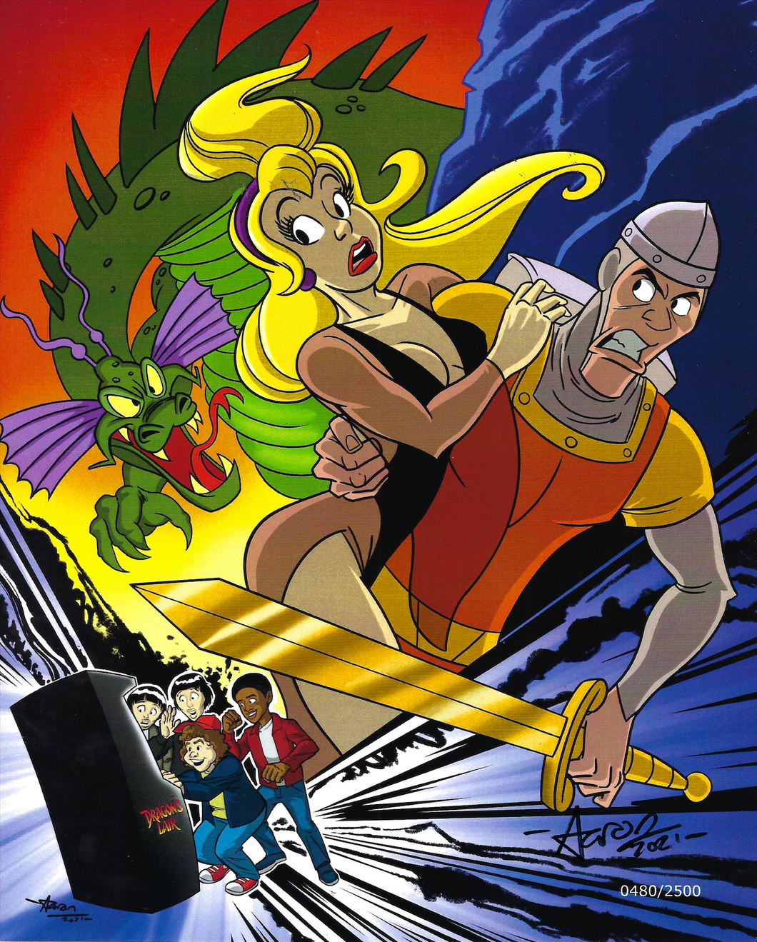 Dragons Lair x Stranger Things 8x10 Art Print Signed by Artist Aaron Hazouri (no. 480 of 2,500)