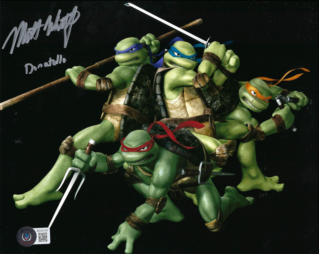 TMNT 8x10 photo signed by Mitchell Whitfield voice of Donatello