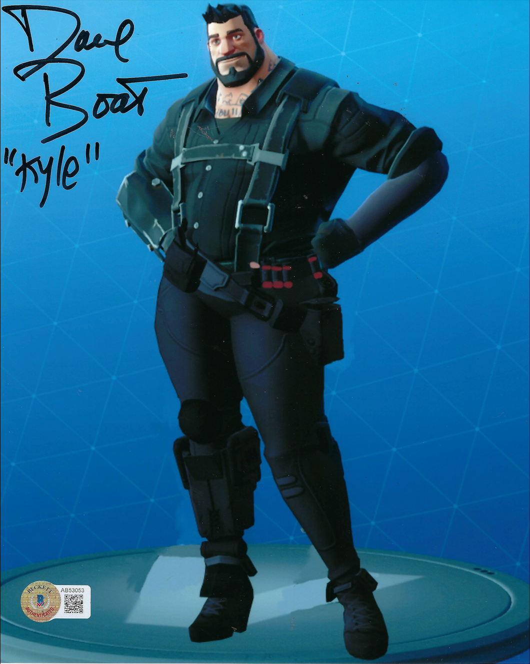 Kyle - Fortnite - 8x10 photo signed by David Boat with inscription 'Kyle'