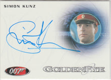 Load image into Gallery viewer, Simon Kunz as Severnaya Duty Officer in James Bond Goldeneye signed trading card
