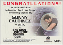 Load image into Gallery viewer, Sonny Caldinez as Kra in James Bond The Man with the Golden Gun signed trading card
