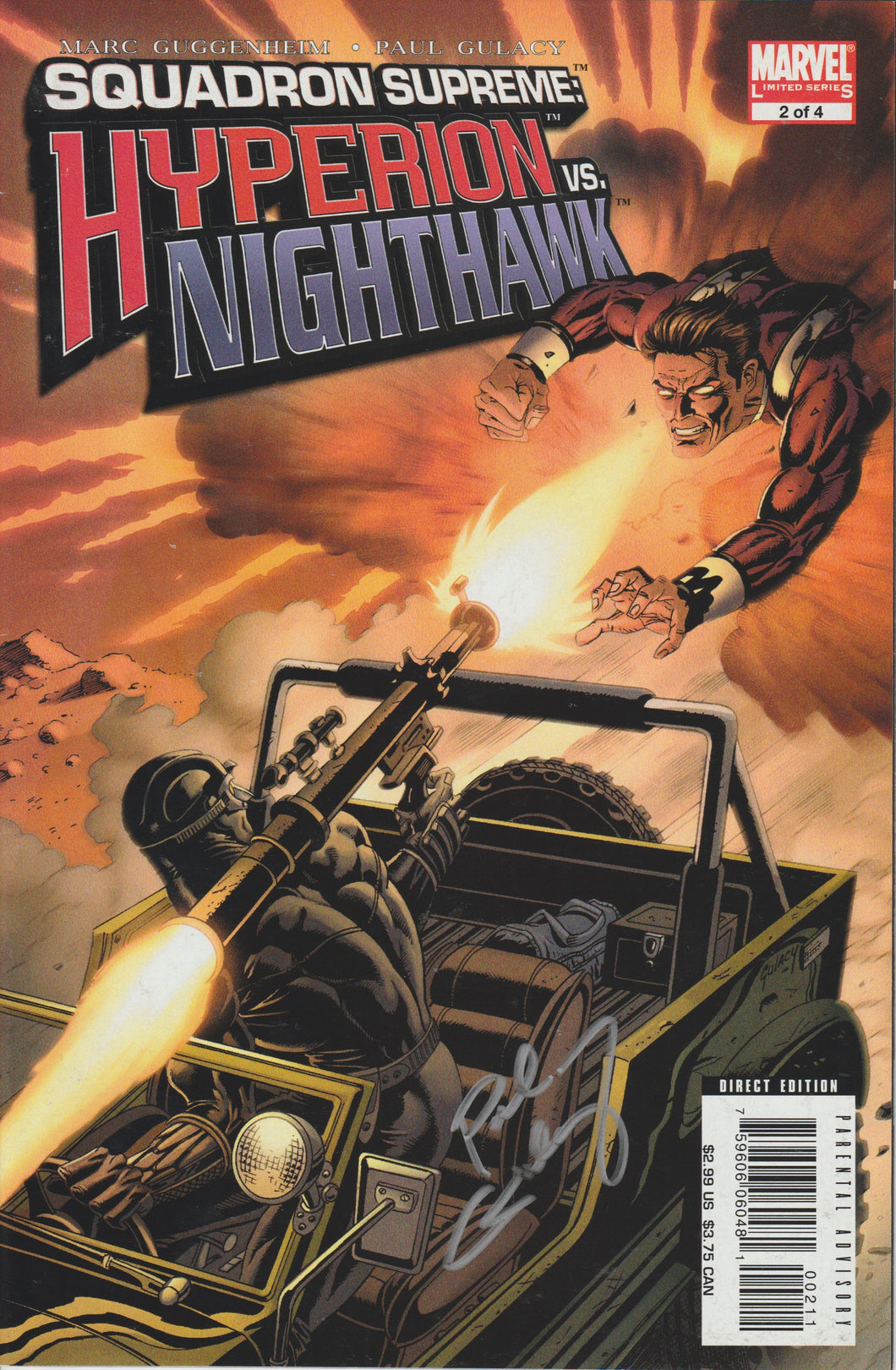 Squadron Supreme: Hyperion vs Nighthawk #2 signed by Paul Gulacy