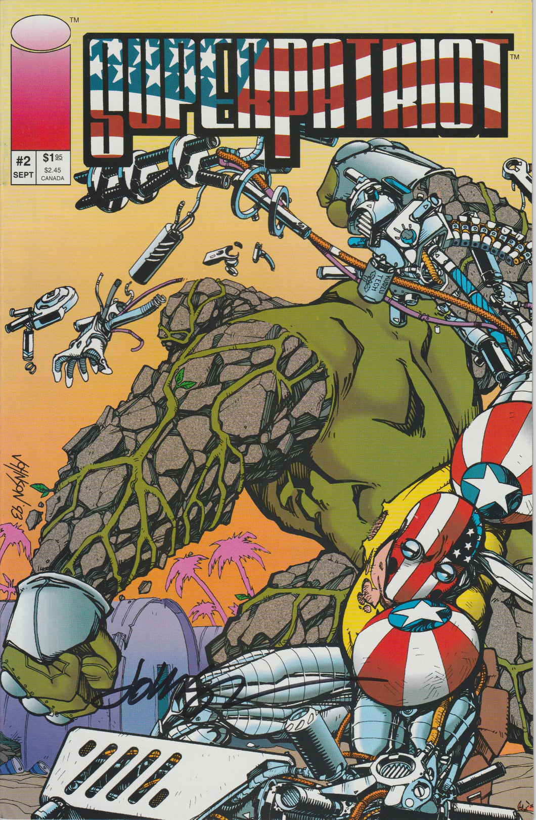 Super Patriot #2 signed by Dave Johnson