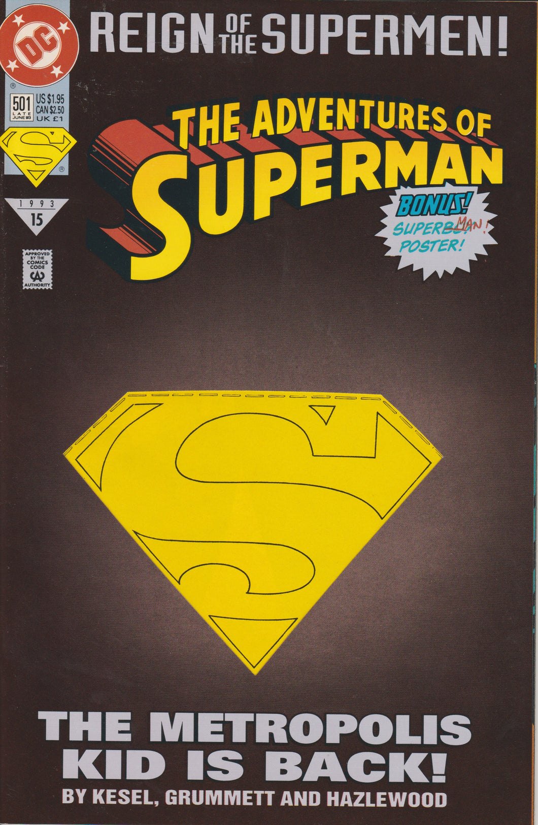 The Adventures of Superman 501 (Die cut cover) Key Issue