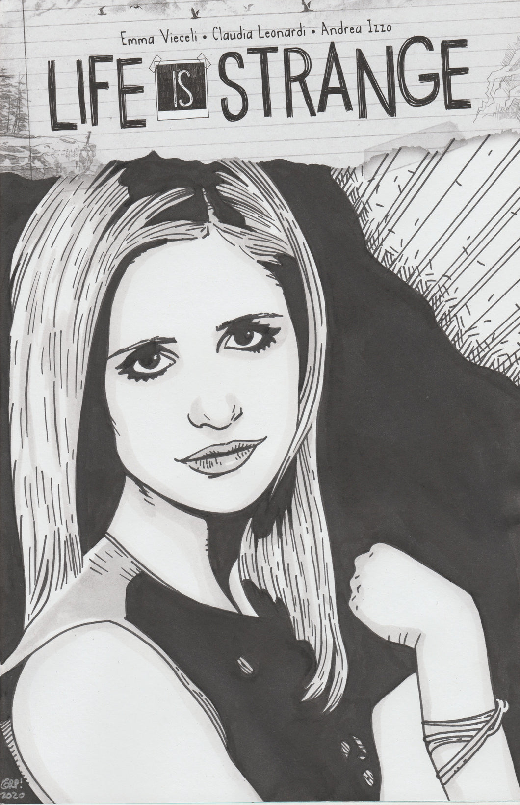 Buffy the Vampire Slayer Original Art by Gary Parkin on Life is Strange blank cover
