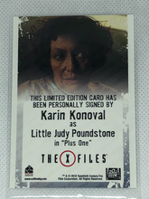 Load image into Gallery viewer, X Files - Karin Konoval ( Little Judy Poundstone) signed trading card
