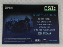 Load image into Gallery viewer, CSI - Josh Berman Autograph card
