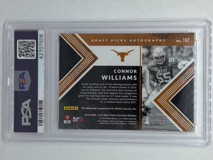 Connor Williams Autographed 2018 Panini Elite Draft Picks - PSA Graded Gem Mint 10