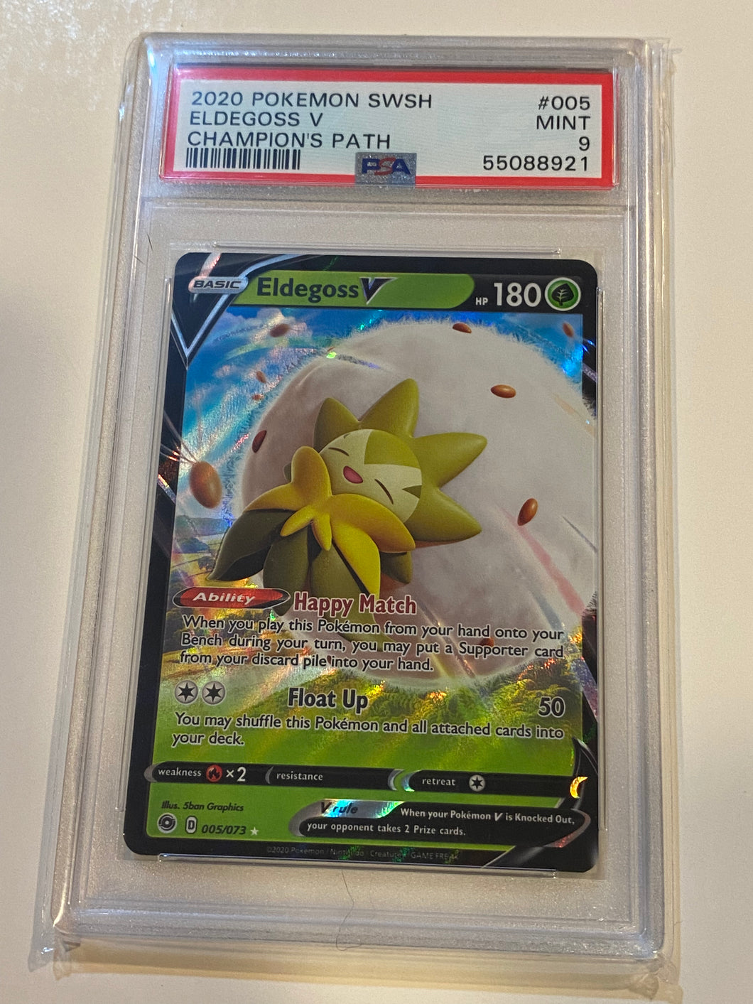 2020 Pokemon Sword & Shield Champion's Path Eldegoss V #005 PSA 9 Mint
