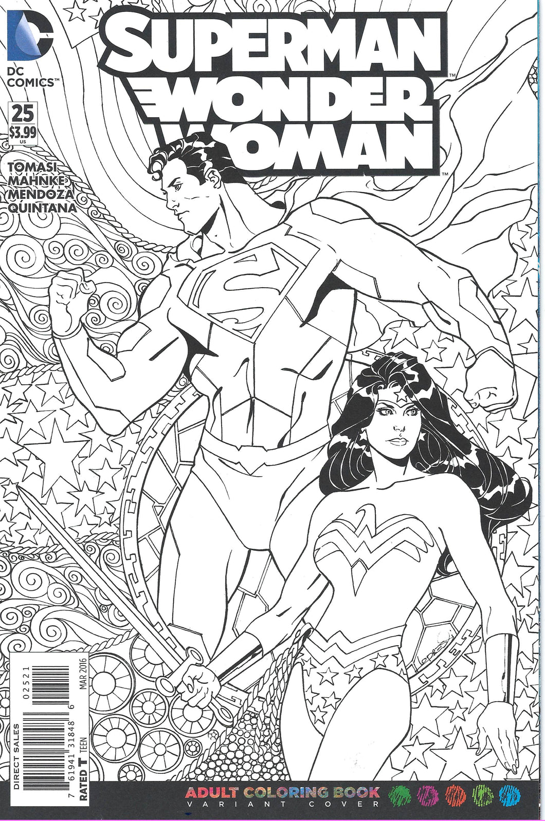 Superman Wonder Woman 25 (Coloring book variant cover)
