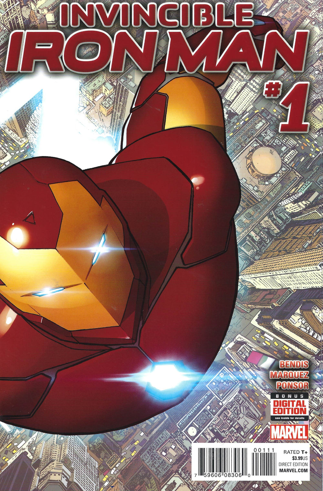 Invincible Iron Man #1 (2015) Marquez & Ponsor wraparound cover