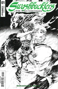 Swashbucklers : The Saga Continues #1 cover E incentive B&W cover by Philip Tan