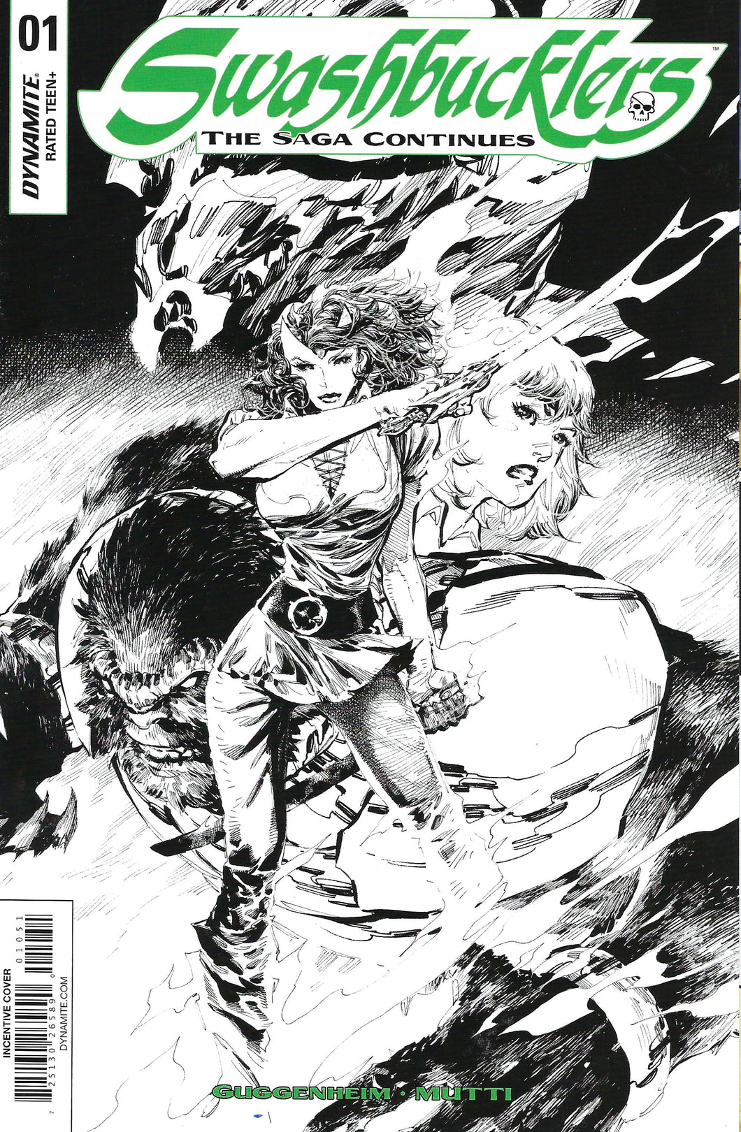 Swashbucklers : The Saga Continues #1 cover E incentive B&W cover by Philip Tan