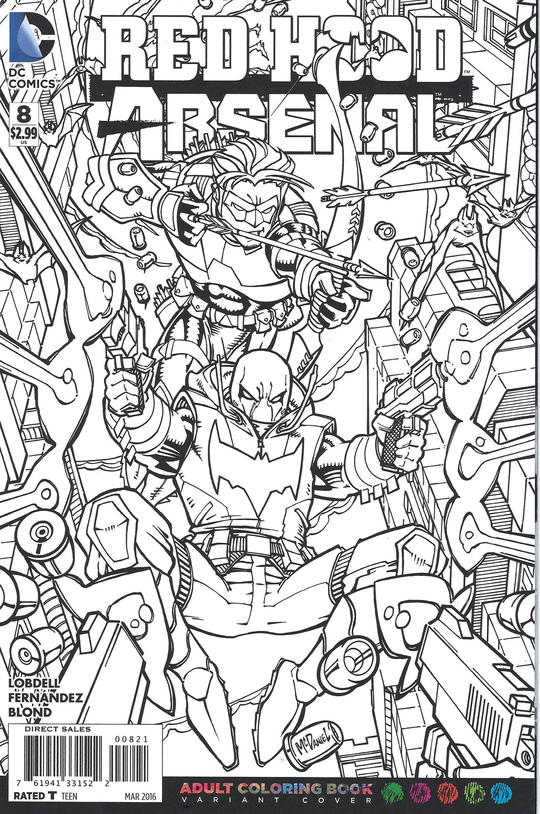 Red Hood / Arsenal #8 (Colouring book variant)