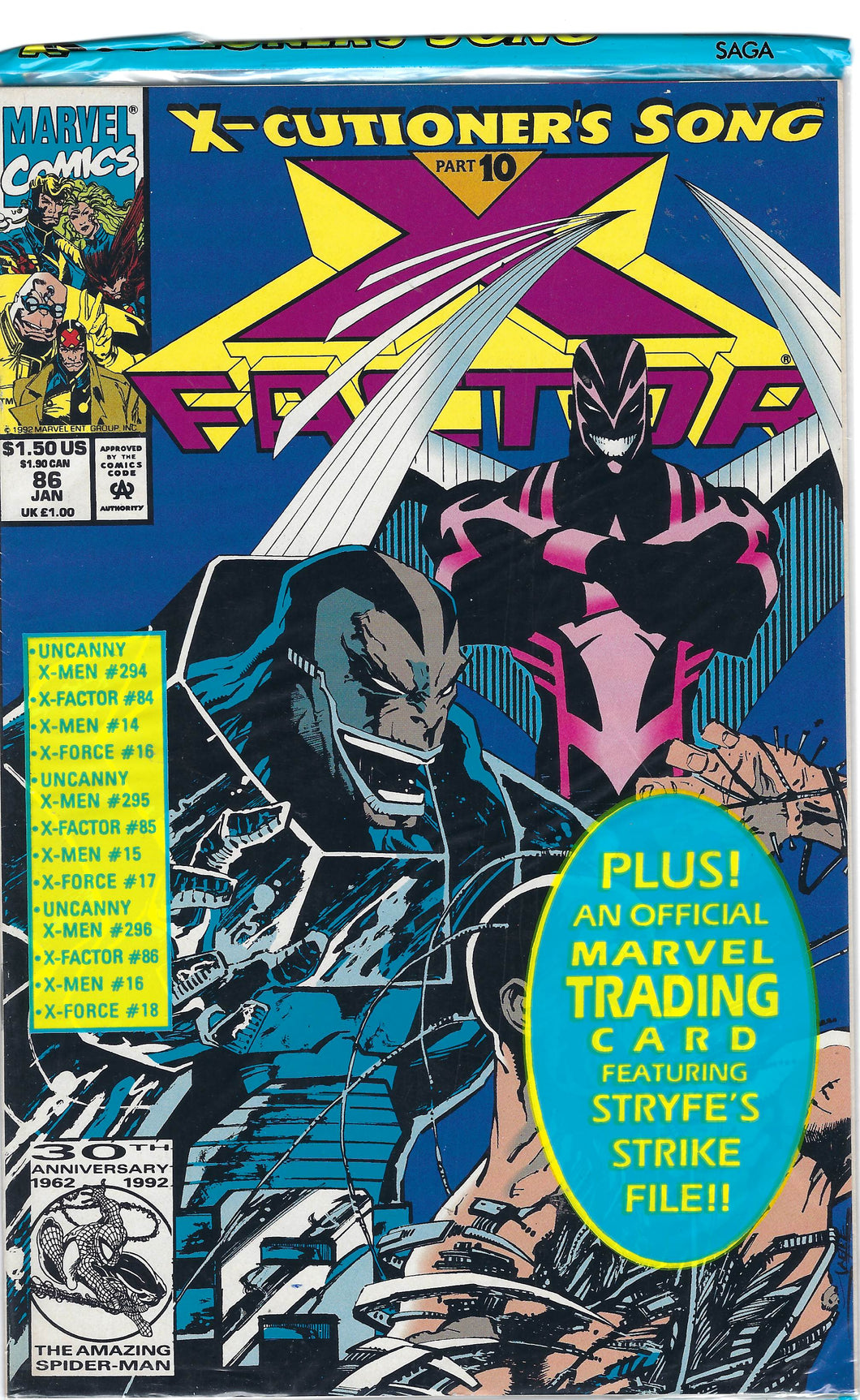 X-Factor #86 X-cutioner's song (in original polybag with trading card)